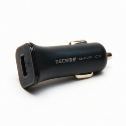[디셈] QC 2.0 USB 1포트 차량용 시거잭 고속충전기 블랙색상 LGB-PCA03 (opp포장발송) (업체별도 무료배송)